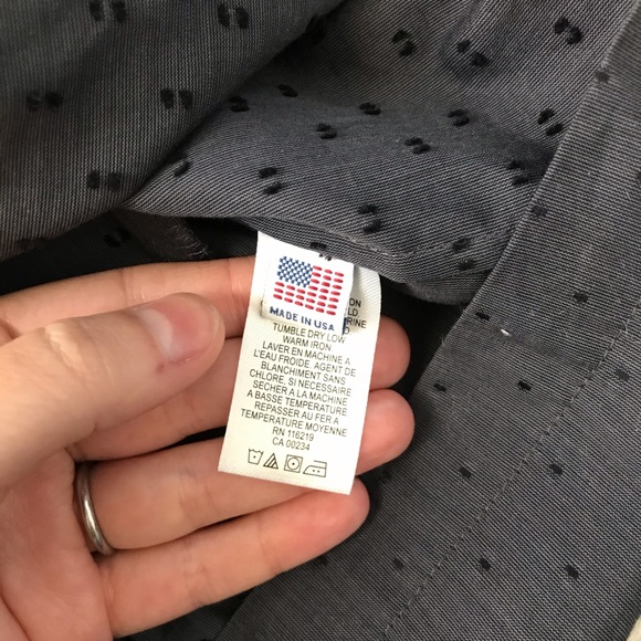 Steven Alan shirt dress Charcoal grey w/ woven dot - Picture 3 of 7